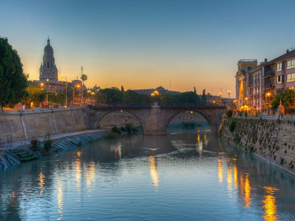 Properties for sale in Murcia - Riverside of Segura with cathedral and Puente de los peligros in Murcia, Spain