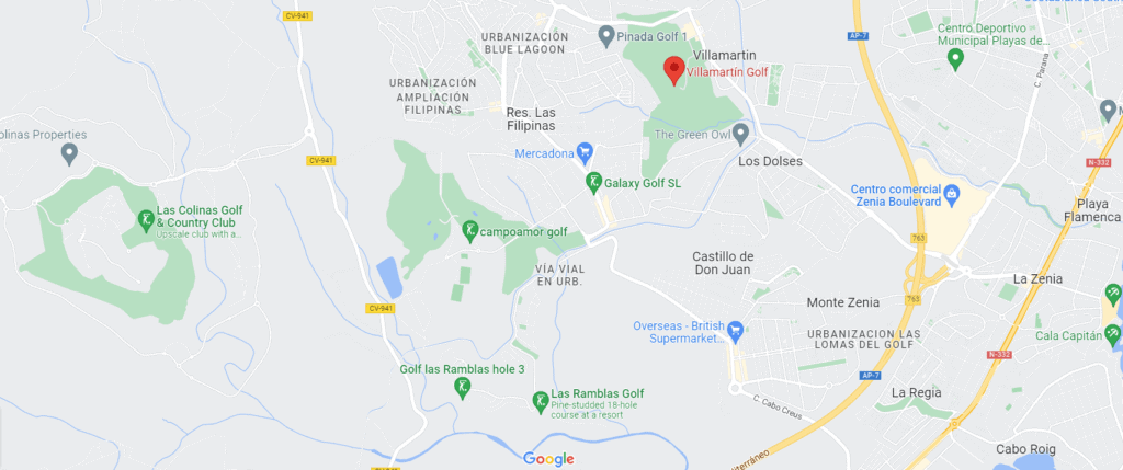 Villamartin Golf Map Villamartin Golf Map
